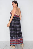 Plus Size Multi Black Paisley Print Boho Dress