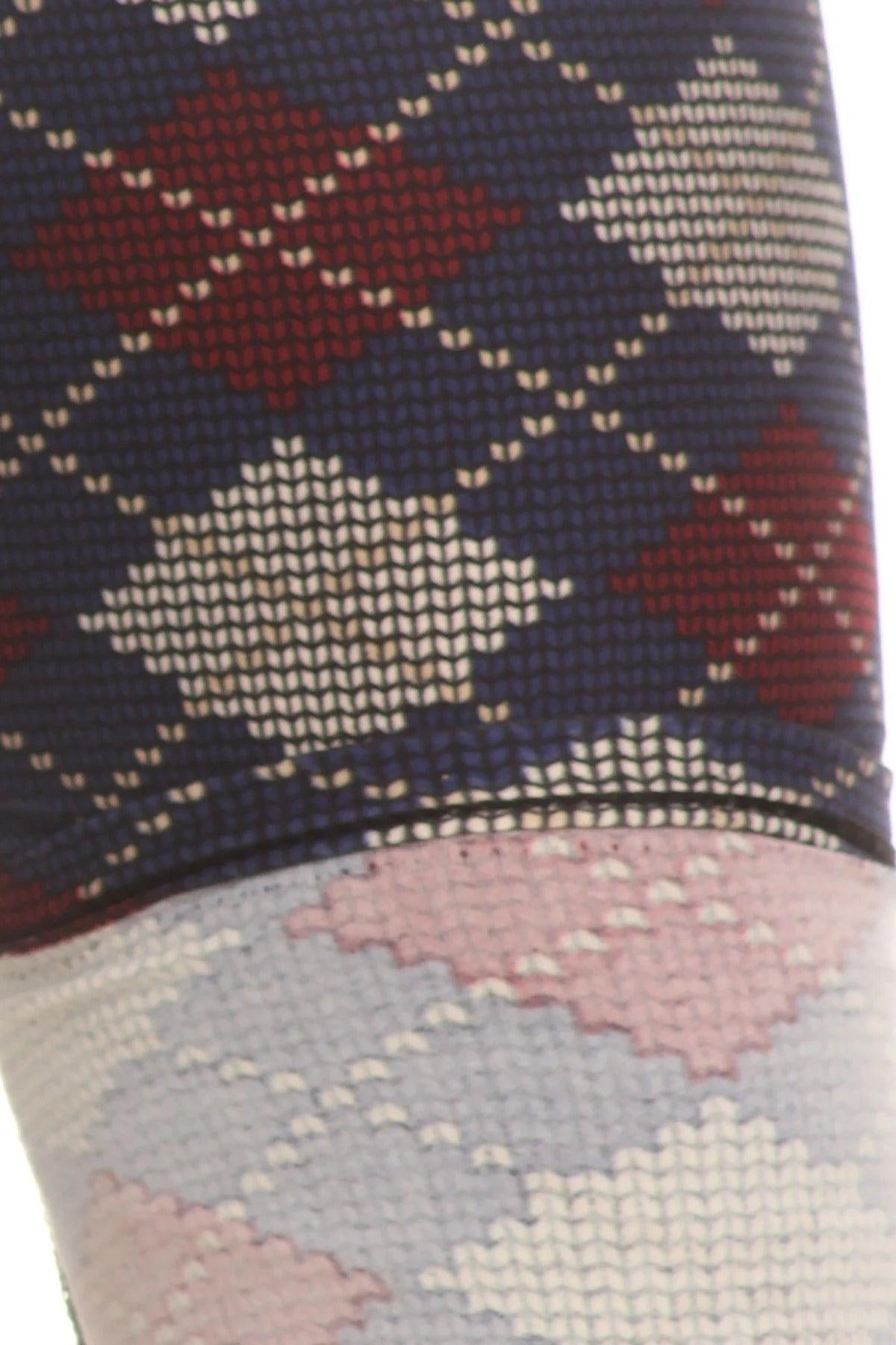 Plus Size Plaid Graphic Printed Knit Legging With Elastic Waist Detail Naughty Smile Fashion
