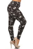 Plus Size Print, Full Length Leggings In A Fitted Style With A Banded High Waist Naughty Smile Fashion