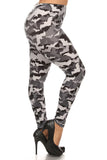 Plus Size Print, Full Length Leggings In A Slim Fitting Style With A Banded High Waist. Naughty Smile Fashion