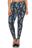 Plus Size Print, Full Length Leggings In A Slim Fitting Style With A Banded High Waist Naughty Smile Fashion