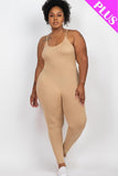 Plus Size Solid Bodycon Cami Jumpsuit Naughty Smile Fashion