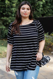 Plus Stripe Bell Short Sleeve Top #Dresswomen #Shorts #Youtubeshorts Naughty Smile Fashion