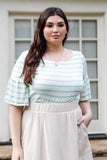 Plus Stripe Bell Short Sleeve Top #Dresswomen #Shorts #Youtubeshorts