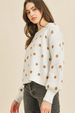 Polka Dots Long Sleeve Top Naughty Smile Fashion