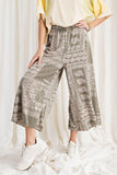 Printed Terry Knit Wide Leg Comfy Pants Naughty Smile Fashion