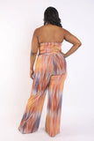 Printed Tube Jumpsuit With Self Belt Naughty Smile Fashion
