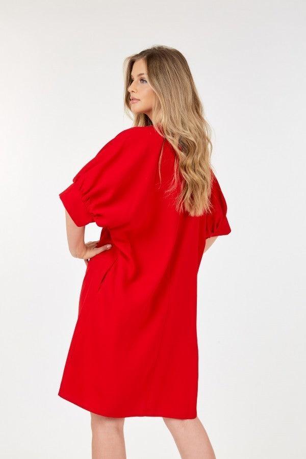 Puff Sleeve Dress With Frill Detail Naughty Smile Fashion