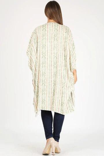 Rayon Dobby Print Long Kimono Naughty Smile Fashion