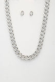 Rectangle Link Metal Necklace Naughty Smile Fashion