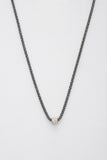 Rhinestone Bead Wheat Link Metal Necklace