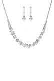 Rhinestone Crystal Pearl Necklace And Earring Set