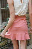 Rose Cotton & Linen Flare Hem Mini Skirt Naughty Smile Fashion