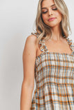 Buying Guide: Stylish and Healthy Dresses 2023 | Fashionably Fit | Ruffle Strap Smocked Peplum Plaid