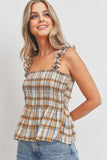 Buying Guide: Stylish and Healthy Dresses 2023 | Fashionably Fit | Ruffle Strap Smocked Peplum Plaid