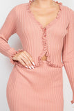 Buying Guide: Stylish and Healthy Dresses 2023 | Fashionably Fit | Ruffle Trim Buttoned Sweater Cardigan