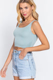 Buying Guide: Stylish and Healthy Dresses 2023 | Fashionably Fit | Scoop Neck 2 Ply Crop Tank Top