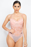 Sheer Lace Floral Padded Bodysuit Naughty Smile Fashion