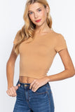 Buying Guide: Stylish and Healthy Dresses 2023 | Fashionably Fit | Short Slv Crew Neck Rib Crop Top