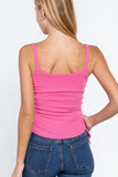 Side Ruched Cami Knit Top Naughty Smile Fashion