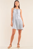 Silver Dust Satin Front Lace Up Grommet Studded Mini Dress Naughty Smile Fashion