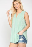Sleeveless Lace Trim Tunic Top With Scoop Hem Naughty Smile Fashion