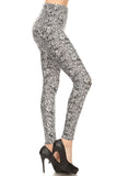 Snakeskin Print, Full Length, High Waisted Leggings In A Fitted Style With An Elastic Waistband Naughty Smile Fashion