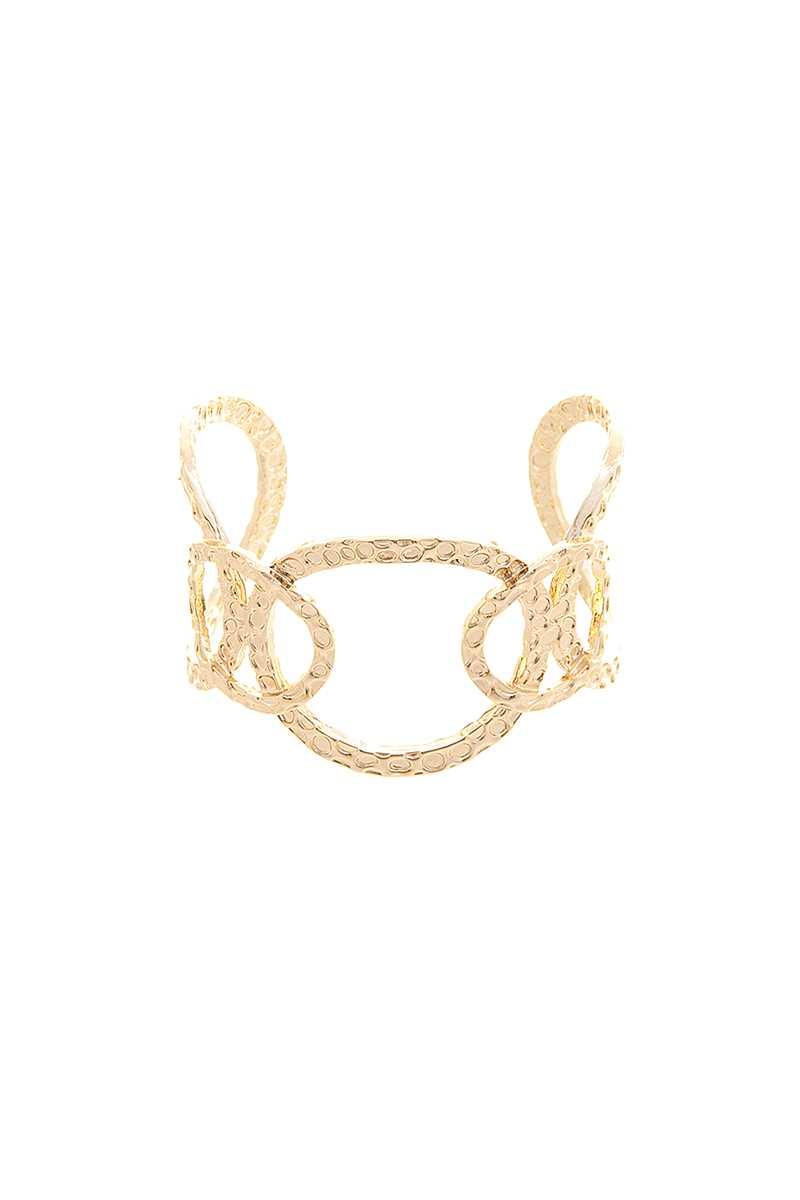 Sodajo Round Design Metal Cuff Bracelet Naughty Smile Fashion