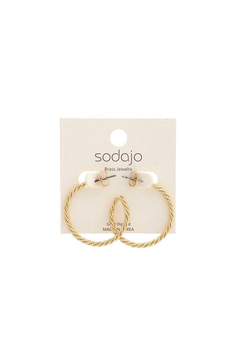 Sodajo Twisted Open Circle Earring Naughty Smile Fashion