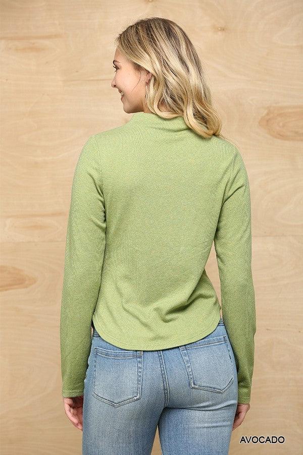 Buying Guide: Stylish and Healthy Dresses 2023 | Fashionably Fit | Solid And Cozy Soft Knit Mock Neck Top With Side Ruched Detail