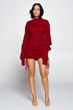 Solid Color Mock Neck Mini Bodycon Dress #Dresswomen #Shorts #Youtubeshorts