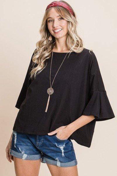 Solid Cotton Casual Top Naughty Smile Fashion