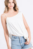 Solid Knit Top Is Fearing A Round Neckline And Side Hi-low Naughty Smile Fashion