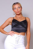 Spaghetti Strap Ruched Front Scarf Front Top Naughty Smile Fashion