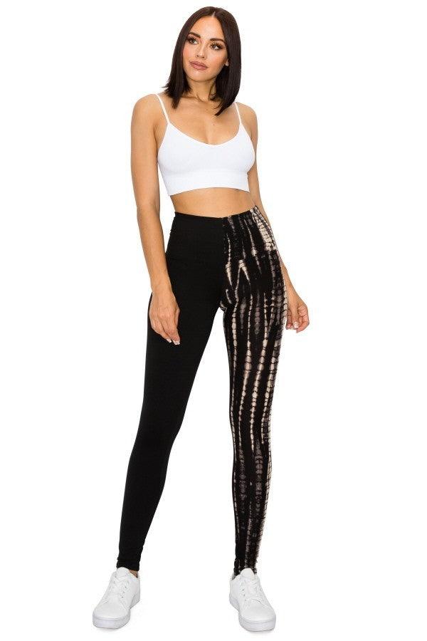 Spliced 5-inch Long Yoga Style Banded Lined Knit Legging With High Waist Naughty Smile Fashion