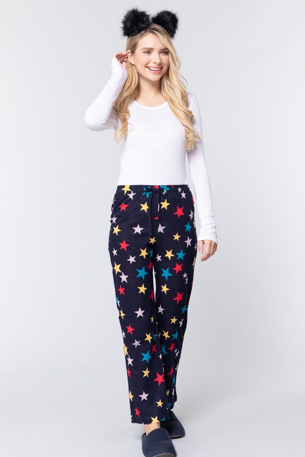 Star Print Cotton Pajama Naughty Smile Fashion