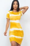 Stripe Tie-dye Printed Midi Dress Naughty Smile Fashion