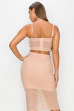 Studded Stone Cami Top & Slit Mini Skirts Set Naughty Smile Fashion