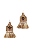 Stylish Western Cow Skull And Tassel Drop Earring Naughty Smile Fashion