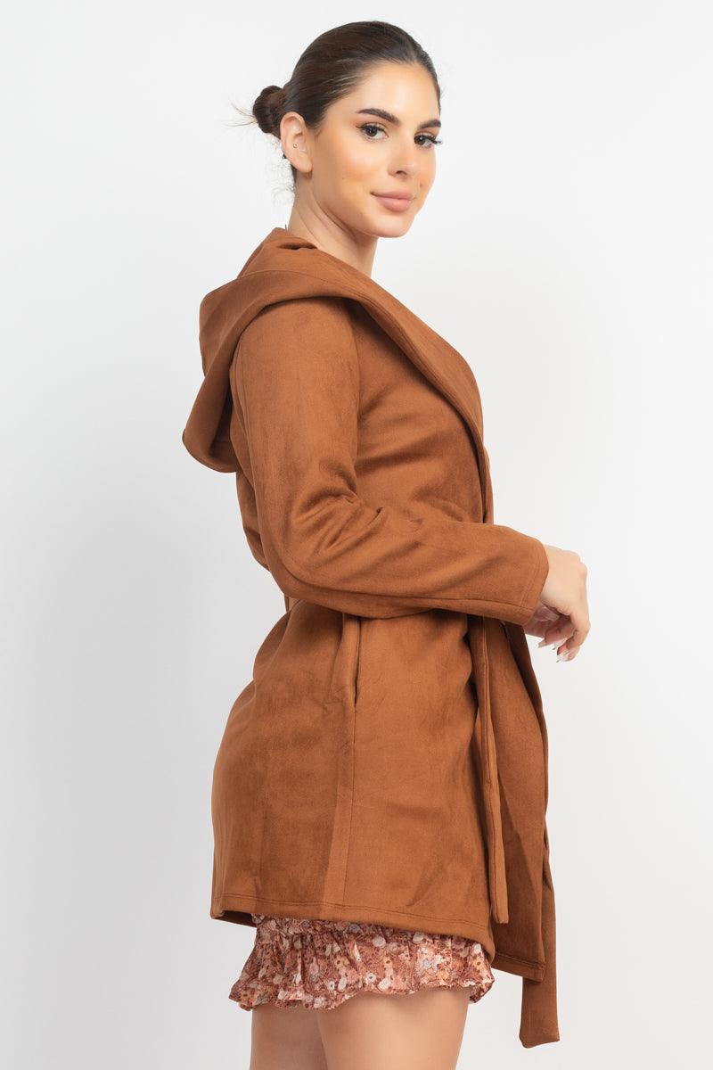 Buying Guide: Stylish and Healthy Dresses 2023 | Fashionably Fit | Suede Hooded Waist-tie Belt Jacket