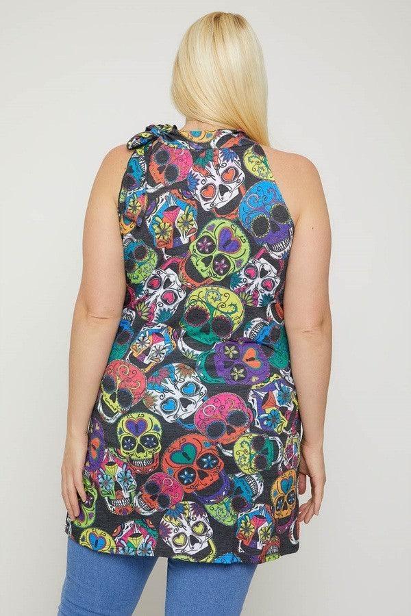 Sugar Skull Sublimation Print #Dresswomen #Shorts #Youtubeshorts