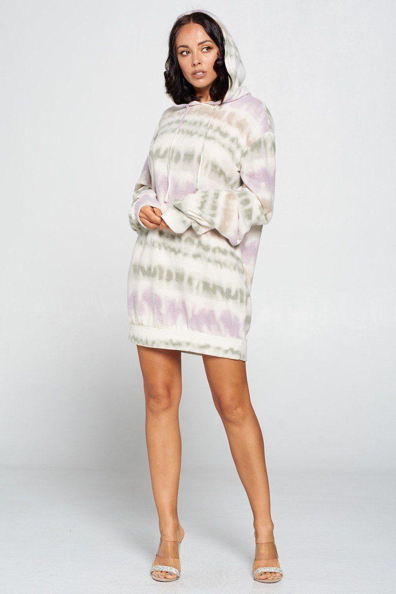 Terry Brushed Print Sweater Dress Naughty Smile Fashion