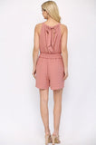 Textured Woven And Smocking Waist Romper With Back Open And Tie #Shorts #Youtubeshorts #YouTube