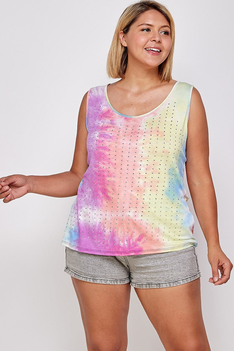 Tie Dye Tank With Studded Detail, Loose Fit, Easy Casual Wear #Dresswomen #Shorts #Youtubeshorts Naughty Smile Fashion