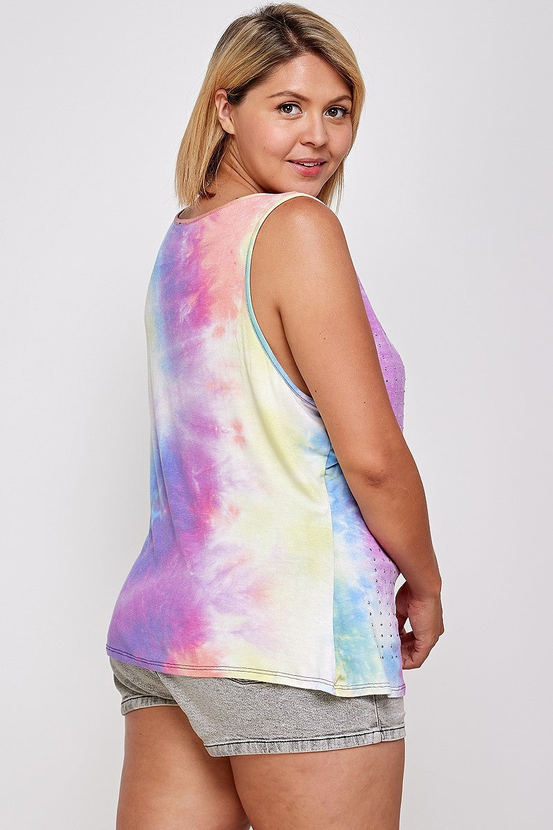 Tie Dye Tank With Studded Detail, Loose Fit, Easy Casual Wear #Dresswomen #Shorts #Youtubeshorts Naughty Smile Fashion