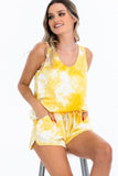 Tie-dye Knit Top Featured In A Scoop Neckline And Sleeveless