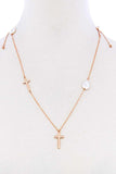 Triple Cross And Pearl Pendant Endless Necklace