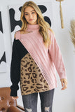 Turtle Neck Color Block Cutout Sweater Naughty Smile Fashion