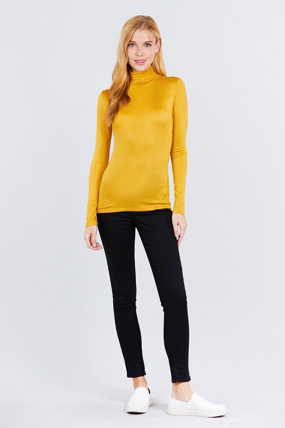 Turtle Neck Rayon Jersey Top Naughty Smile Fashion