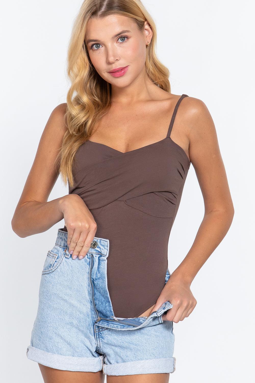 Buying Guide: Stylish and Healthy Dresses 2023 | Fashionably Fit | Twisted Cami Bodysuit W/bra Cup
